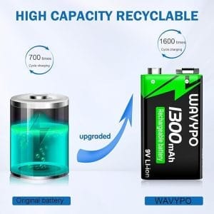 9 Volts Rechargeable Battery Kit