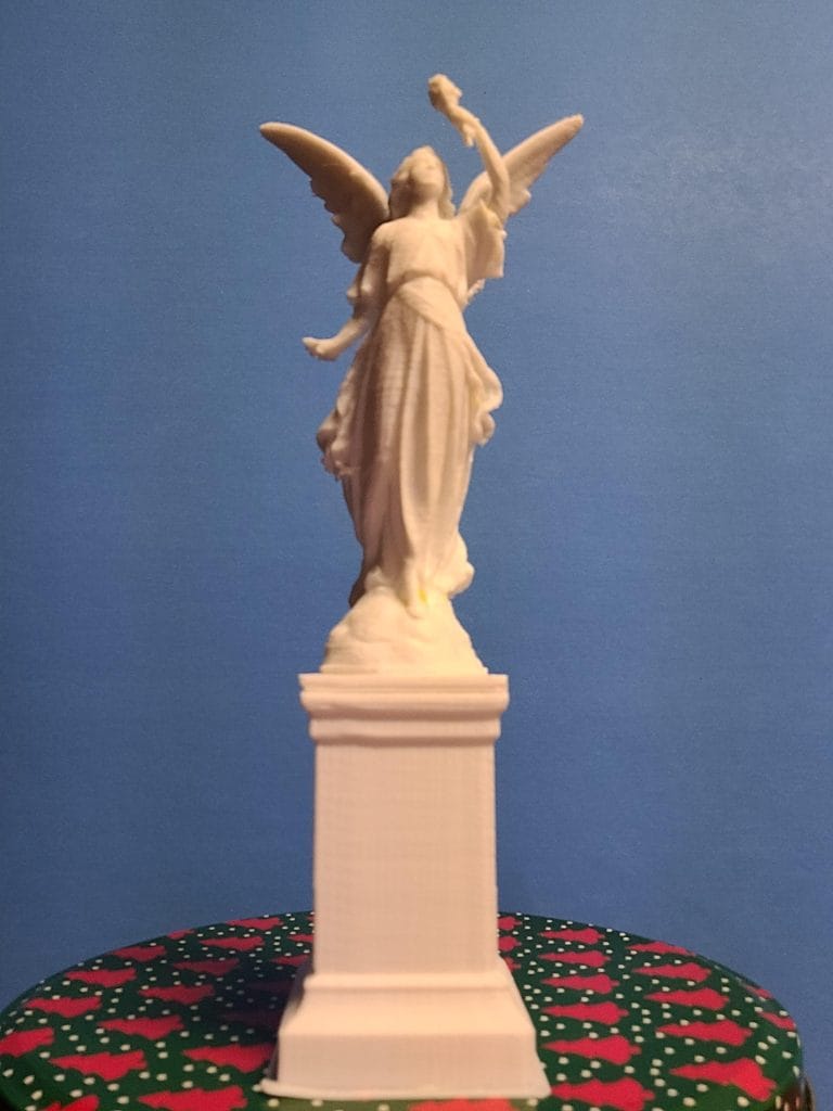 Statuette of Angel looking at the sky